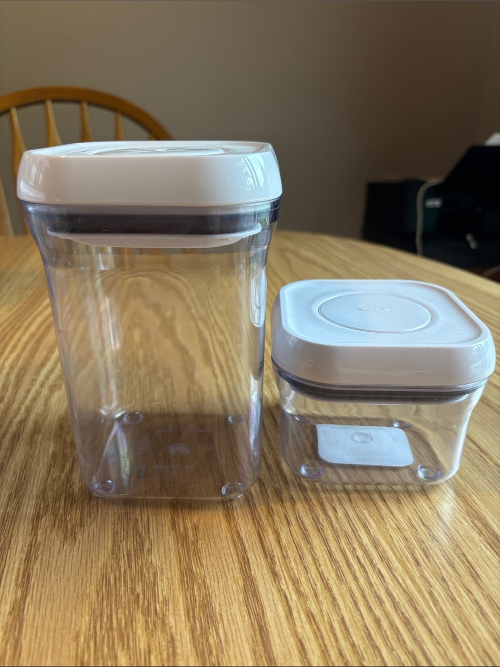 OXO Clear Plastic Food Storage Containers with White Lids - 2-Piece Set